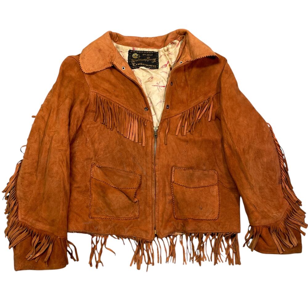Vintage 1950s William Barry Leathermaster Fringe Jacket Youth